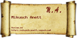 Mikusch Anett névjegykártya